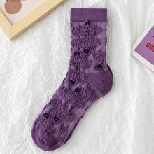 Load image into Gallery viewer, Rufai Purple Embossed Women&#39;s Socks
