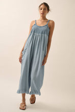 Load image into Gallery viewer, Maggie Cotton Smocked Ruffled Wide-Leg Cropped Jumpsuit
