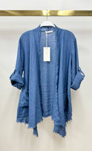 Load image into Gallery viewer, MILIO MANOIL LINEN ASYMMETRICAL DRAPEY CARDIGAN
