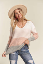 Load image into Gallery viewer, Faith Pink Colorblock Sweater
