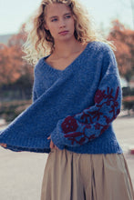 Load image into Gallery viewer, James Floral Embroidered V-Neck Sweater
