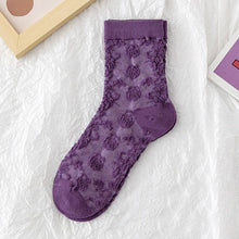 Load image into Gallery viewer, Rufai Purple Embossed Women&#39;s Socks
