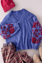 Load image into Gallery viewer, James Floral Embroidered V-Neck Sweater
