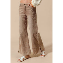 Load image into Gallery viewer, Wide Leg Flared Washed Corduroy Pants with Side Slits~ also in Mocha 10/20

