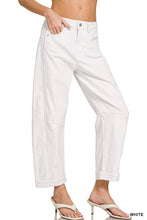 Load image into Gallery viewer, High Rise Barrel-leg Cropped Color Denim Pants
