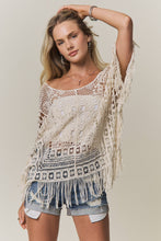 Load image into Gallery viewer, FRINGE HEM CROCHET TOP
