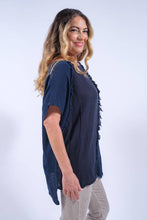 Load image into Gallery viewer, Finola Mixed Media Seam Notch Top
