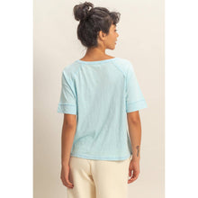 Load image into Gallery viewer, Acid Wash Raw Seam Raglan Short Sleeve Tee
