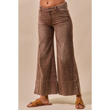 Load image into Gallery viewer, Wide Leg Flared Washed Corduroy Pants with Side Slits~ also in Mocha 10/20
