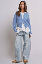 Load image into Gallery viewer, Breton Striped Knit Button Front Cardigan
