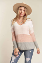 Load image into Gallery viewer, Faith Pink Colorblock Sweater
