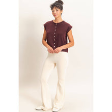 Load image into Gallery viewer, Rolled Edge Button Front Sweater Vest~ also in Blue
