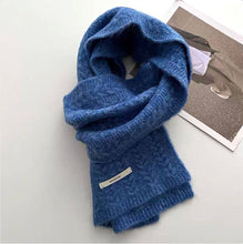 Load image into Gallery viewer, Avocado Green Wool Cable Knit Winter Scarf
