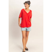 Load image into Gallery viewer, Washed V-Neck Oversized Tee
