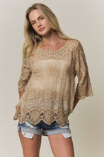 Load image into Gallery viewer, Bell Sleeve Lace Top~ also in lavender~coming soon
