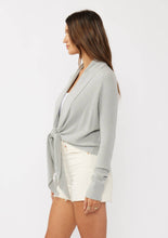 Load image into Gallery viewer, Lyla Waffle Knit Long Sleeve Tie Front Cardigan
