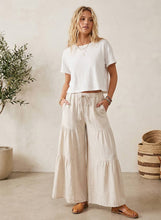 Load image into Gallery viewer, Linen Blend Tiered Wide Leg Palazzo Pants~ coming June 24th
