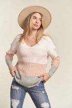 Load image into Gallery viewer, Faith Pink Colorblock Sweater
