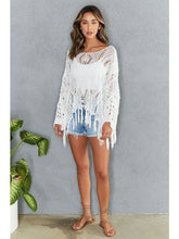 Load image into Gallery viewer, Sydney Drop Shoulder Crochet Top~ in Berry &amp; Olive
