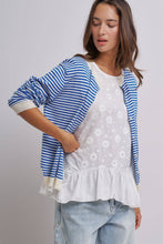 Load image into Gallery viewer, Breton Striped Knit Button Front Cardigan
