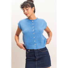 Load image into Gallery viewer, Rolled Edge Button Front Sweater Vest~ also in Blue
