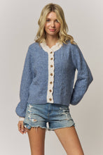 Load image into Gallery viewer, Farrah Contrast Scalloped Trim Cardigan
