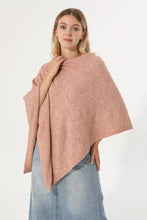 Load image into Gallery viewer, Cowl Neck Knit Poncho Wrap Shawl Women Asymmetrical Cape
