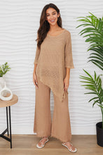 Load image into Gallery viewer, Margot Toffee Smocked Fringe Linen Pants
