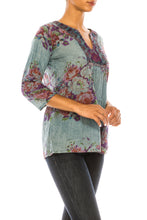 Load image into Gallery viewer, Vintage Boho Floral Tunic with Embroidery~ Also in Blue
