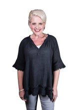 Load image into Gallery viewer, Zariah Crinkle Linen Raw Edge Top~ arriving next week!
