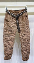Load image into Gallery viewer, Chocolate Crinkle Suede Jogger- Also in Army
