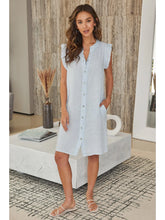 Load image into Gallery viewer, Sky Ruffle Cap Sleeve Mid Dress

