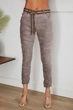 Load image into Gallery viewer, Chocolate Crinkle Suede Jogger- Also in Army
