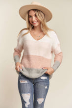 Load image into Gallery viewer, Faith Pink Colorblock Sweater
