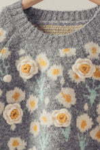 Load image into Gallery viewer, Urban Daizy Embossed Floral Knit Sweater~ coming soon
