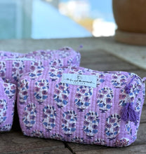 Load image into Gallery viewer, Block Printed Toiletry/Cosmetic/Travel Bags (3 sizes)
