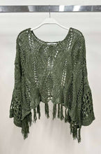 Load image into Gallery viewer, Sydney Drop Shoulder Crochet Top~ in Berry &amp; Olive

