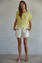 Load image into Gallery viewer, Shai Knit Sweater See Through Short Sleeve Pullover Top
