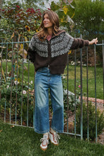 Load image into Gallery viewer, Nordic Fair Isle Zip Up Sweater Jacket
