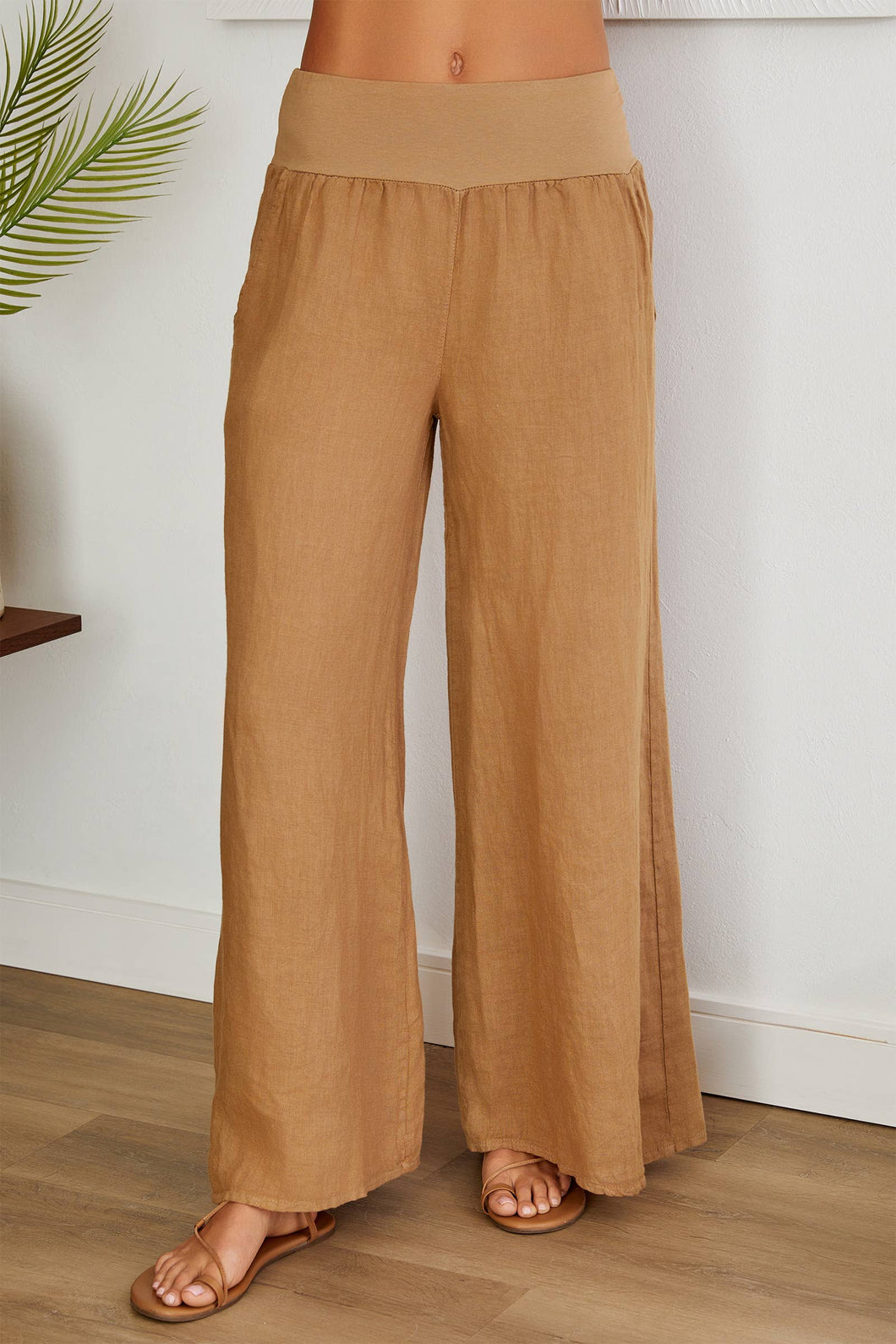 Easy Beach Linen Pants~ Camel