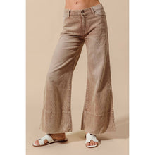 Load image into Gallery viewer, Wide Leg Flared Washed Corduroy Pants with Side Slits~ also in Mocha 10/20
