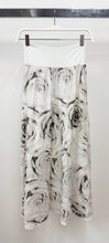 Load image into Gallery viewer, Linen Abstract Midi Skirt~ in Beige &amp; White
