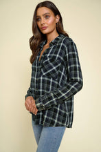 Load image into Gallery viewer, Blythe Washed Plaid Shirt! Navy and Washed Green
