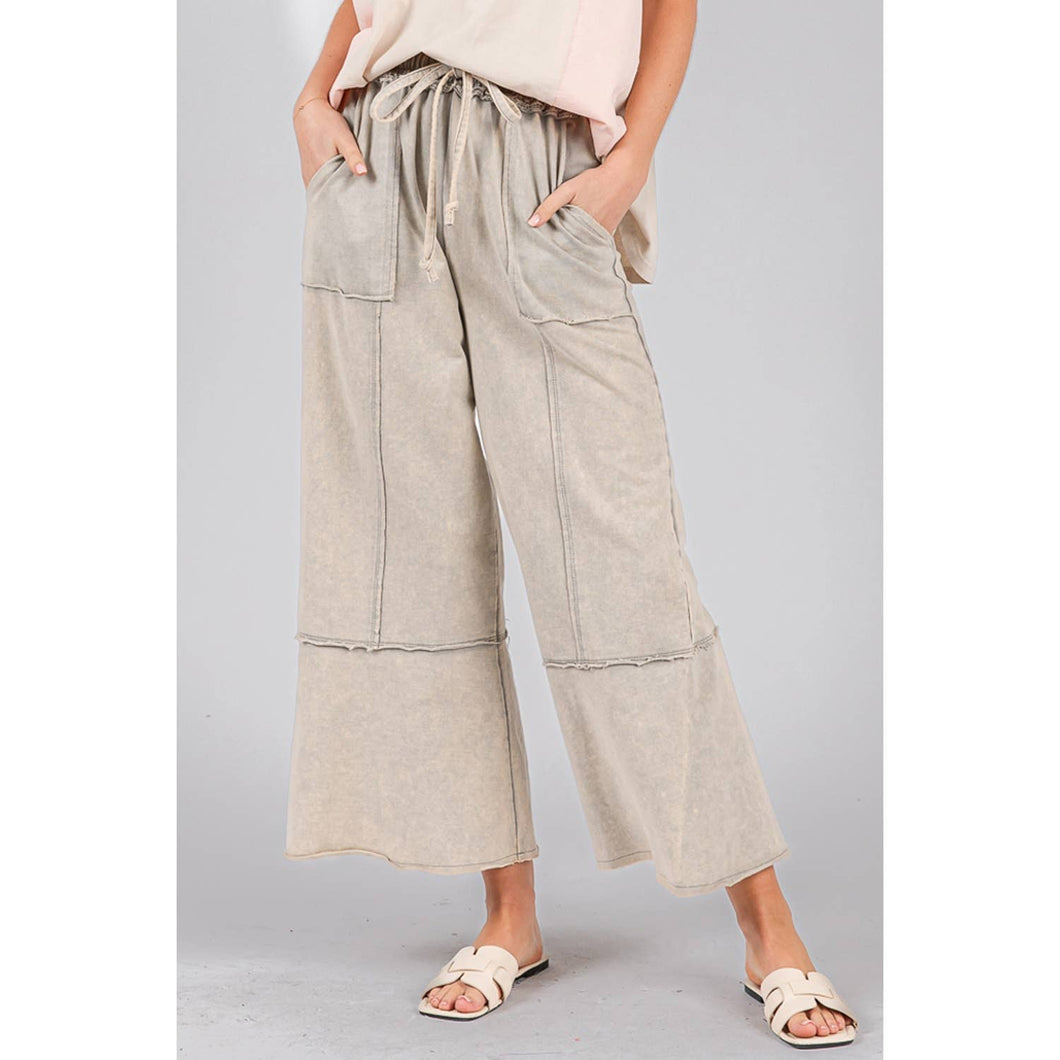 MINERAL WASHED TERRY KNIT PANTS