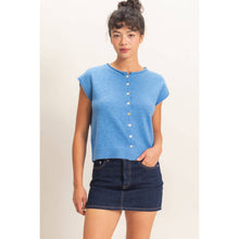 Load image into Gallery viewer, Rolled Edge Button Front Sweater Vest~ also in Blue
