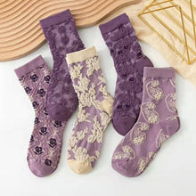 Load image into Gallery viewer, Rufai Purple Embossed Women&#39;s Socks
