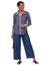 Load image into Gallery viewer, Tulip Classic in Navy Design Button Down
