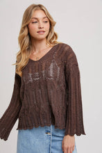 Load image into Gallery viewer, The Open Knit Sweater V-Neck Pullover
