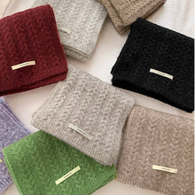 Load image into Gallery viewer, Avocado Green Wool Cable Knit Winter Scarf
