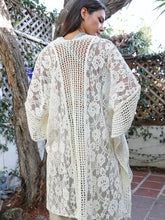 Load image into Gallery viewer, Ivory Lace Textured Kimono
